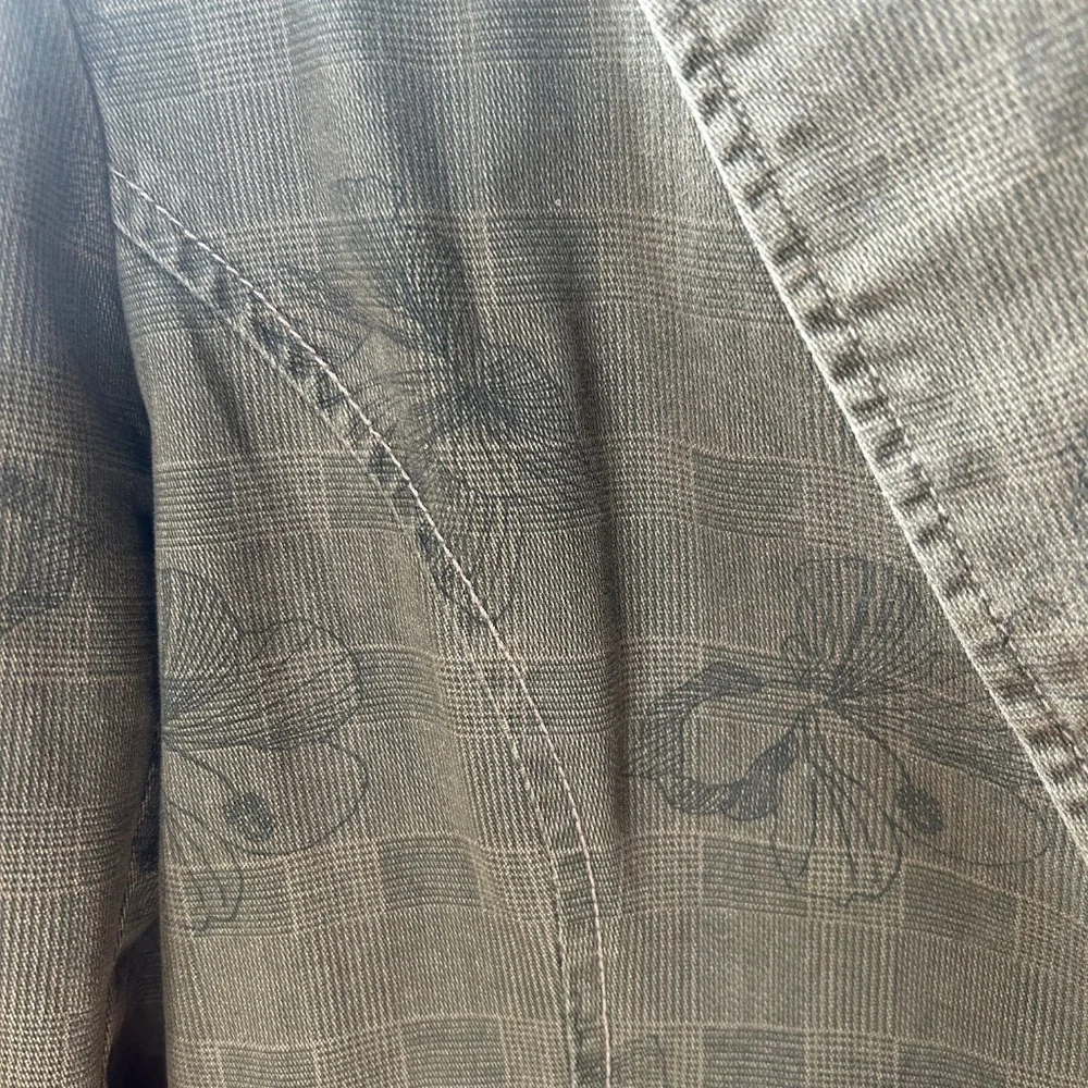Caribbean Joe Jacket Army Green Floral‎ print 100% Cotton Women's Size 10